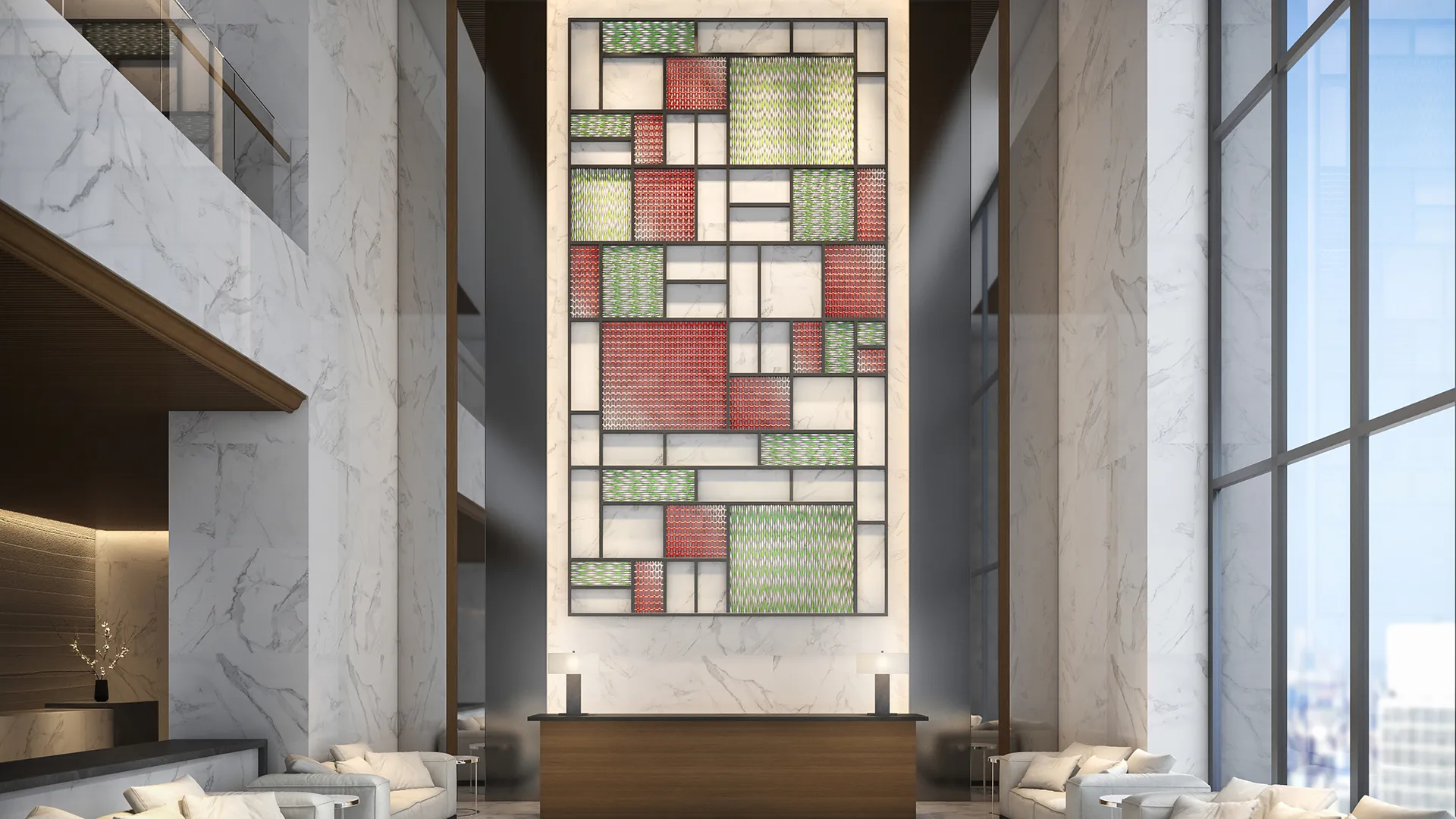 ホテルロビー施工事例の様子